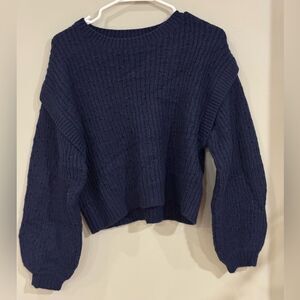 Treasure and‎ Bond Navy Blue Crop Women's Sweater Estimsted Size Small